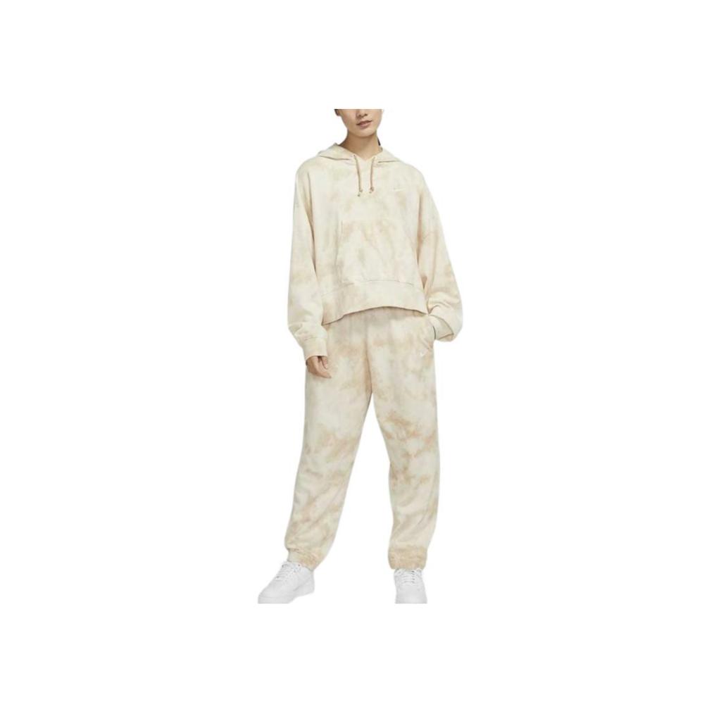 Nike Knitted Logo Loose Tie-Dye Sports Pants Women Pants Beige DM6715-126