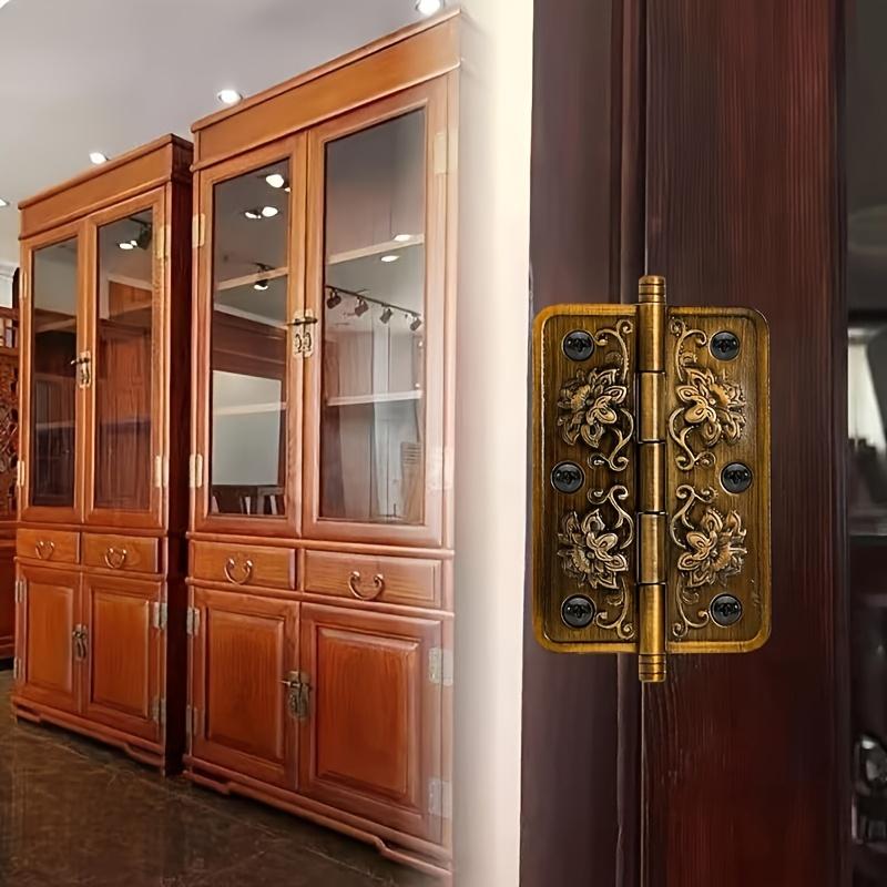 2 Pieces Thick Solid Brass Heavy-Duty Hinge for Furniture Butterfly H-Type Folding Hinges for Wardrobe & Cabinets Hardware