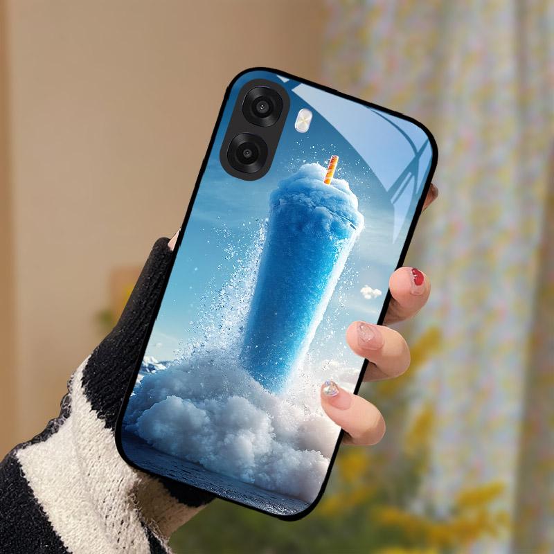 Per OPPO A6x Custodia in Vetro Protezione Fotocamera Vetro Temperato Custodia per Telefono Per Oppo A6X 4G 5G Cover Posteriore Lusso PC Rigido Antiurto Capa