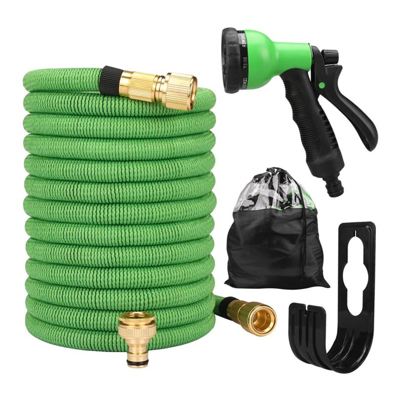 High Pressure Magic Hose Garden Irrigation Car Wash Dual PurposePVCDual Metal Connector Telescopic Water Pipe for Household Wate