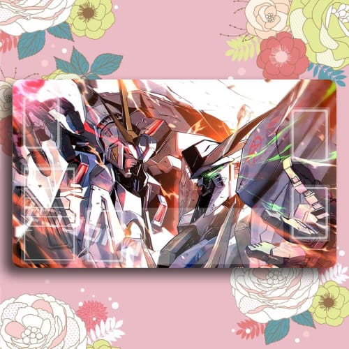 Senkou Draw Card Game Play Mat, Mobile Suit Gundam, Hathaway's Flash, and Xi Gundam, Anime Merchandise, Universal TCG Play Mat with Storage Case and C