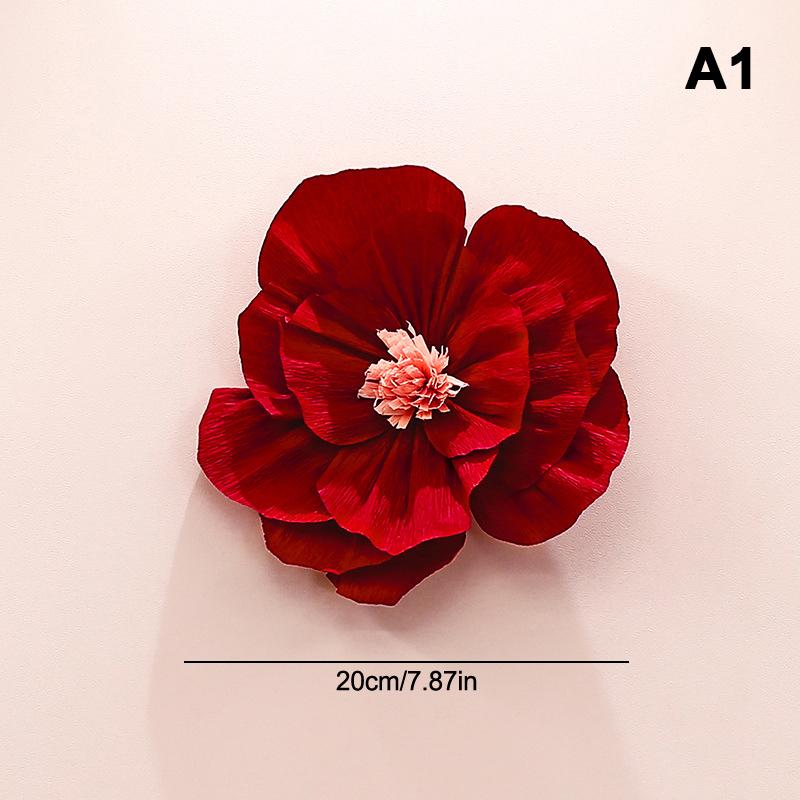 

20/25/30Cm Crepe Paper Flower Light Weight Multi Purpose Wrinkles Paper Flower Stereoscopic Flower Decor Party Supplies