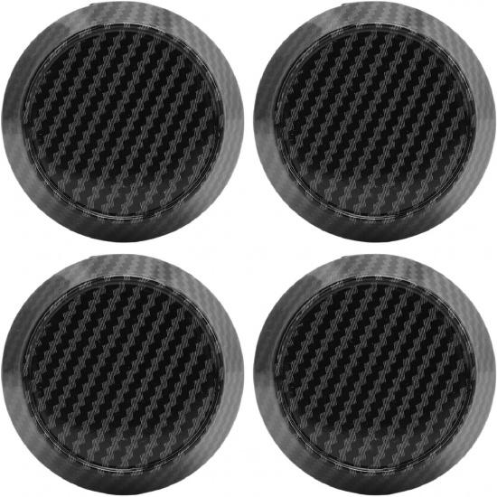 4 Pcs 60mm Wheel Center Caps Carbon Fiber Style Tyre Rim Hub Caps Cover Universal Fit for Vehicle Wheel Rim Hub Cap