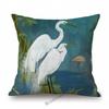 Flower Birds Peacock Floral Oil Painting Parrot Home Decoration Cotton Linen Sofa Throw Pillow Case Beautiful Cushion Cover Case