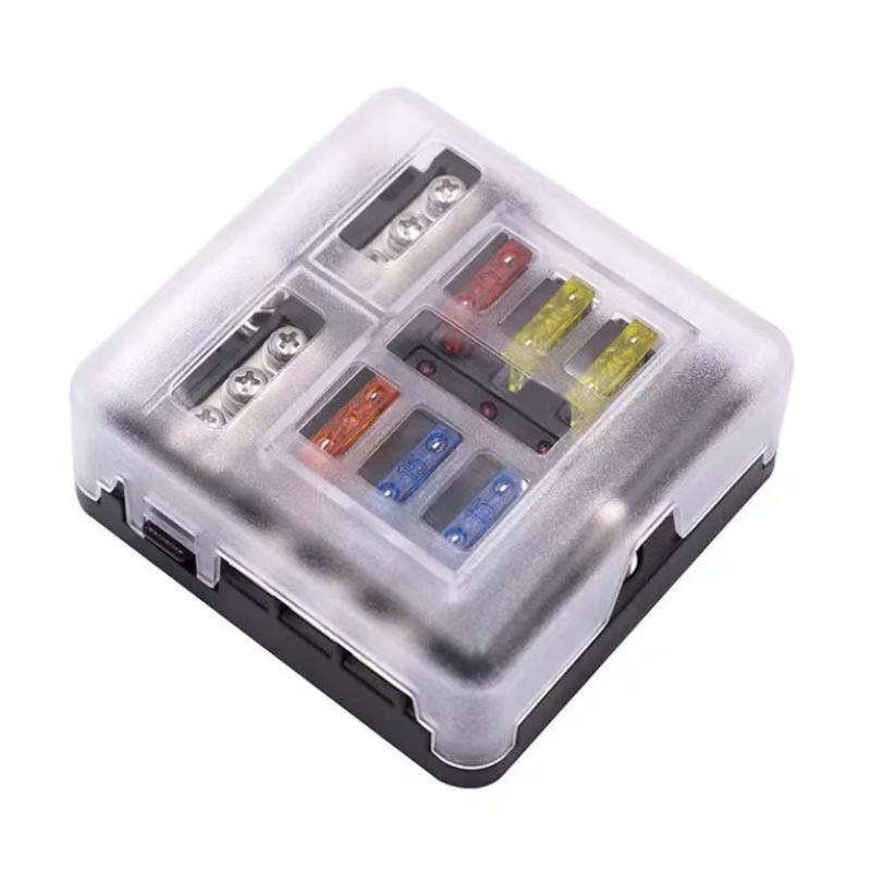 Universal Blade Fuse Box Holder 6/12 Circuit 12V 24V Durable Fuse Block for Automotive Car Marine Boat Off-road Vehicle