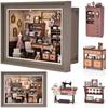 CRESYMME Dollhouse Miniature Book Nook Kit, Wooden 3D Puzzle, DIY Handmade for Adults, USB Powered (Sora's Craft Shop)