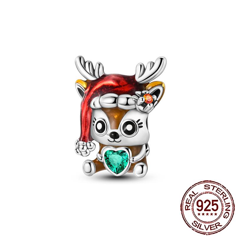 Novos Berloques de Cobre de Natal Papai Noel Berloques para Pulseira Corrente Cobra Colar Feminino Joias Diy