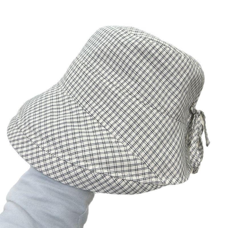 Spring and Summer New Plaid Temperament Fisherman Hat Children's Sunshade Sunscreen Versatile Basin Hat UV Protection Bucket Hat