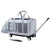 Dog Cats Trolley Case with Wheels Pet Rolling Carrier Breathable with Pad Folding Travel Tote for Kennel Puppy Car Traveling