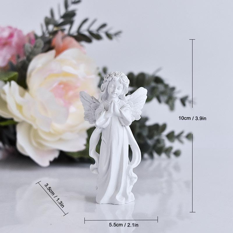 European Classic Praying Angel Resin Crafts Ornament Little Girl Statue Home Desktop Decoration