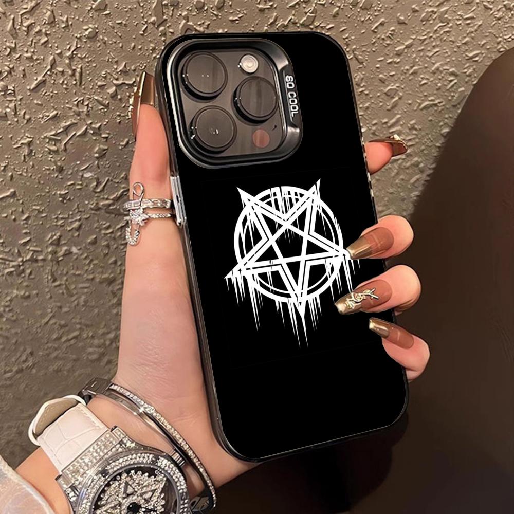

Aesthetic Pentagram Phone Case for iPhone 17 16 15 14 13 12 11 X XR XS Air Pro Max Plus Black Colorful Silver Cover iPhone X