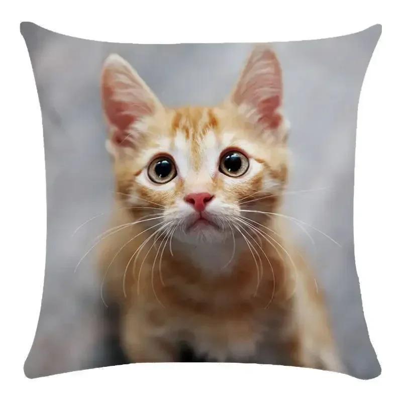 Home Decor Animal Cute Cat Print Pillow Cover Cushion Cover Living Room Accessories