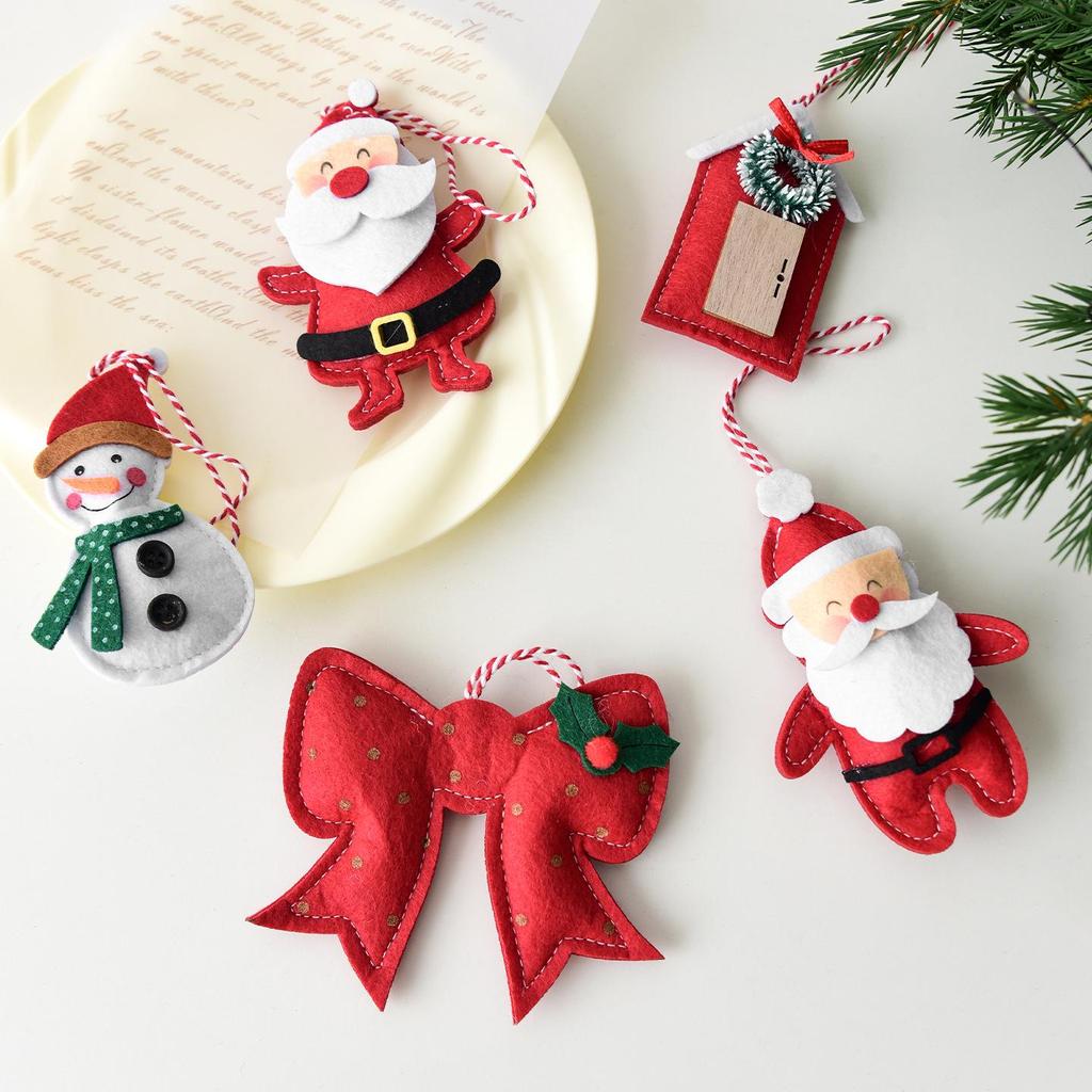 NUCHI Christmas Tree Santa Snowman Bow Pendant Decoration