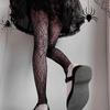 Spring Summer Thin Party Club Pantyhose Dark Hollowed Out Fishnet Stockings Women Gothic Spider Web Fish Net Black Silk Tights