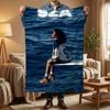S-SZA SZA MUSIC Throw Soft Coral Fleece Blanket 310gsm Fluffy Warm Throw for Sofa Bed Couch Bedroom Decor
