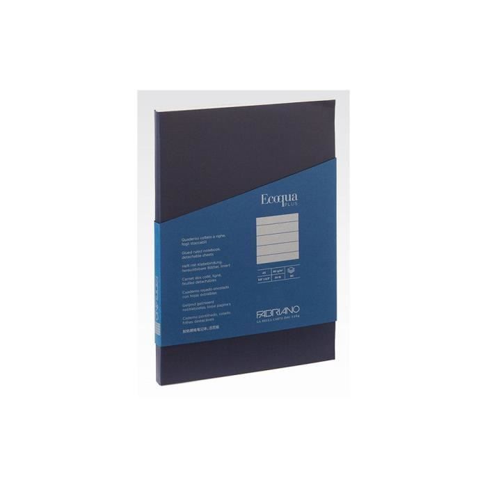 Notebook - FABRIANO - EcoQuaPlus - A5 - Lined - 90gsm - 90sheets - Glued spine - Dark Blue blu