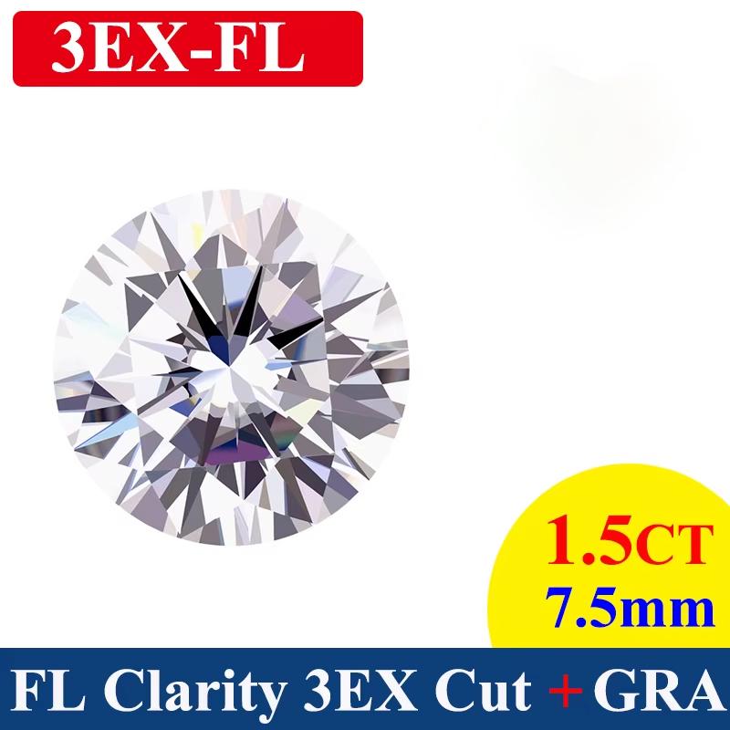 Toppkvalitet 0,5-5CT FL Klarhet 3EX Slipt D Farge Moissanitt Løs Dyrket Stein Diamant Moissanitt Sertifisert GRA Fine Moissanitt Smykker