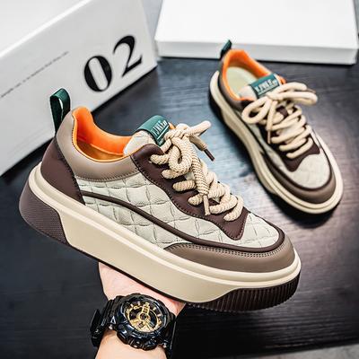Leather Light Comfort Casual Shoes Men Thick Soled Anti Slip Running Shoes Fashion Versatile Flat Board Shoes Hombre Sneakers