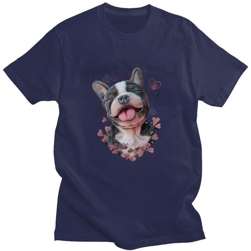 

Custom Pardon My Frenchie French Bulldog T Shirts for Men Pure Cotton Tees Tshirt ShortSleeve Casual Tshirt 4XL