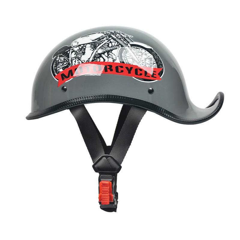 3C Certified Motorcycle Helmet Vintage Half Face Scooter Men Women Cruiser Jet With Spoiler