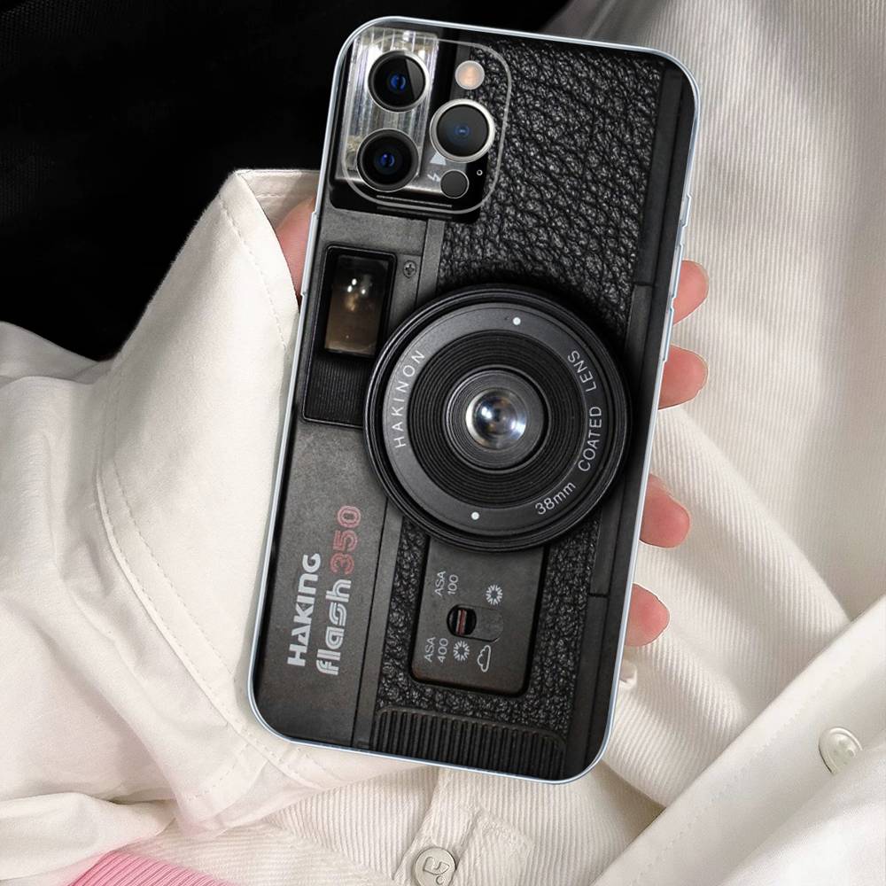 Retro Vintage Camera For IPhone 17 16 15 14 13 12 11 Pro Max Plus Soft TPU Silicone Back Cover Clear Case