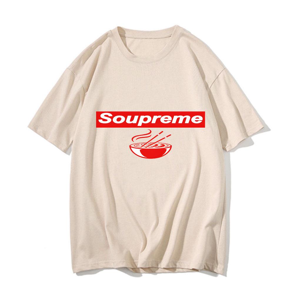 Soupreme Eat Ramen Women Men Figure Silhouette Unisex Cartoon T-shirts 100% Cotton T Shirts Manga/Comic Appliques Anime Clothes