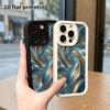 Phone case: 2D flat design suitable for iPhone 18 17 16 15 14 13 Pro tiered protective case, blue-gold fluid, Christmas and Halloween gift