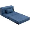 Floor Sofa, Upholstered Couch, Convertible into Mattress, Foam, Cushion, Dark Blue