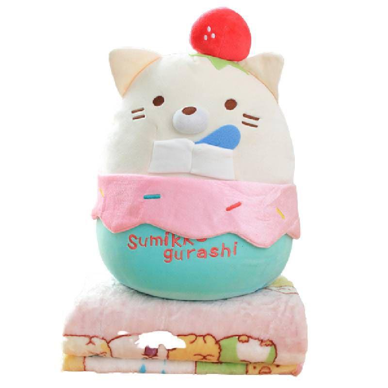 

Плюшевое одеяло-подушка Sumikko Gurashi Мягкая Милая Мультяшная Игрушка Праздничный Подарок PolarBear