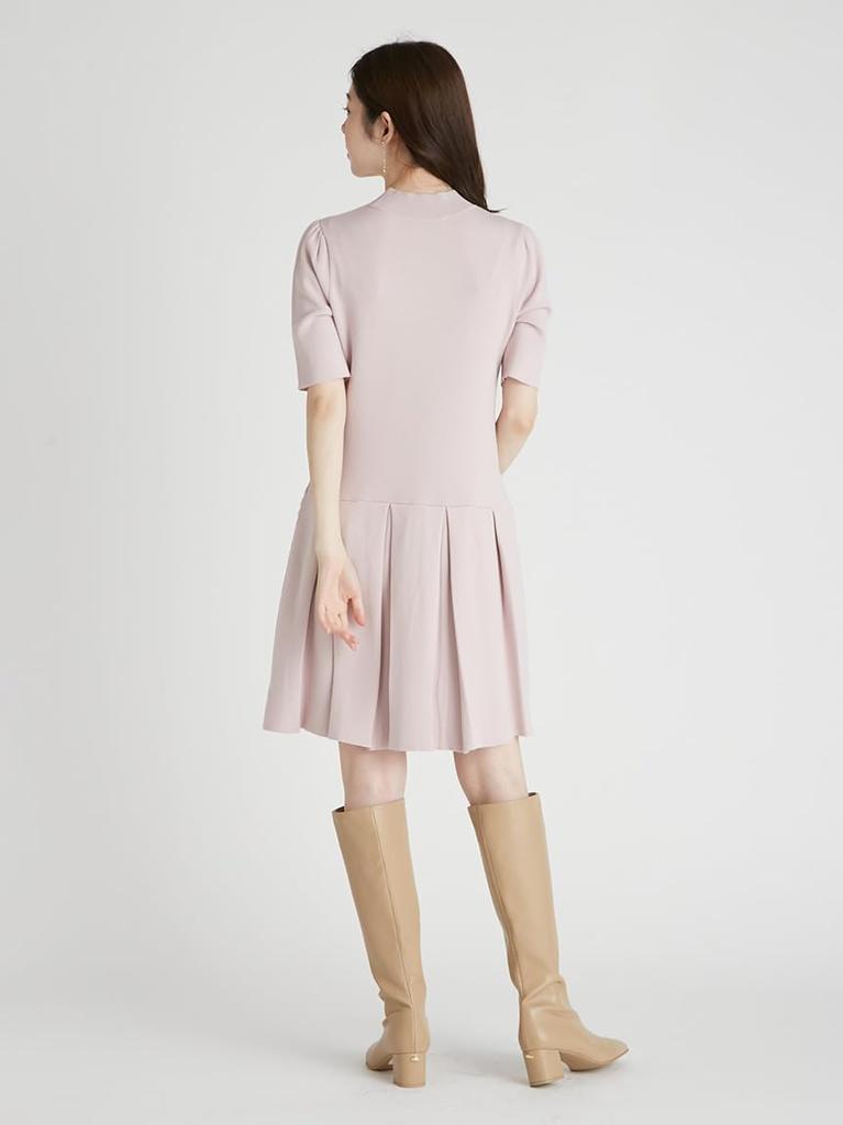 Pleated knit dress CWNO254097LPNK36