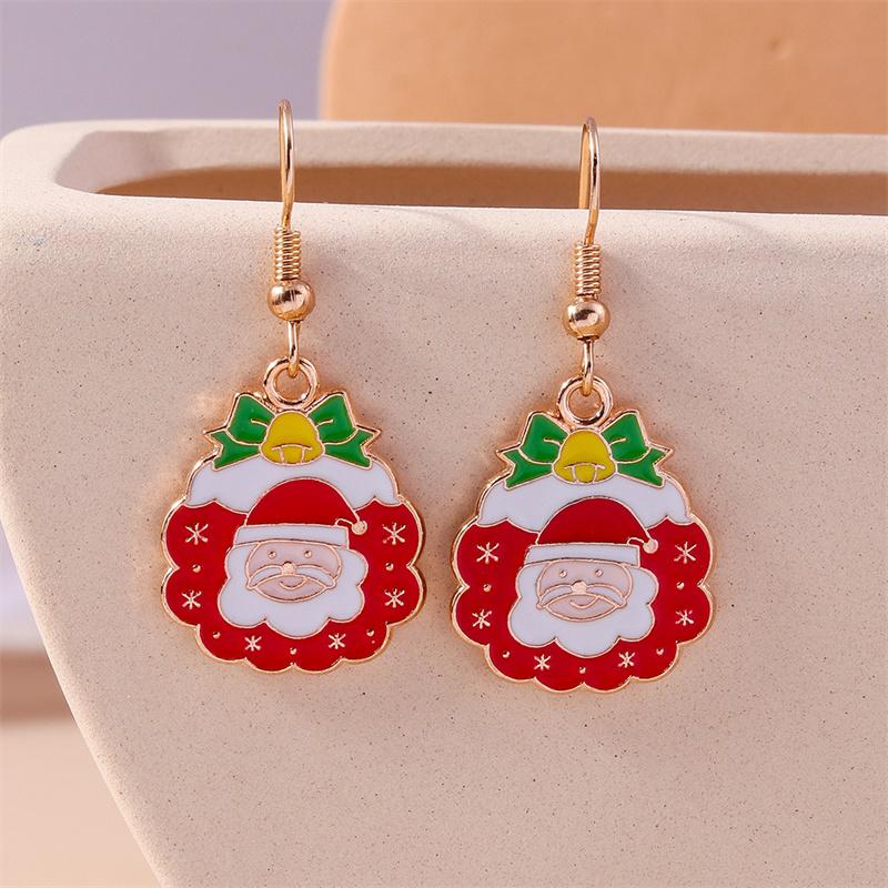 Cute Christmas Tree Drop Earrings Women Girls Elk Snowman Santa Claus Earrings X'mas New Year Party Jewelry Gifts