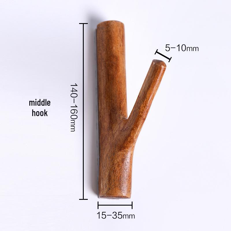 Nordic Retro Solid Wood Tree Branch Wall Hook for Pastoral Decor