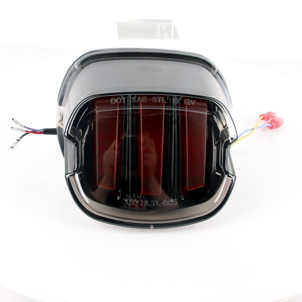 

Дымчатый светодиодный задний фонарь Lay Down с подсветкой номерного знака для Harley Sportster 1200 Dyna Lowrider Fat Boy Road King Stop Lamps чёрный