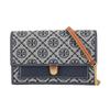 T Monogram Double T Logo Jacquard Magnetic Snap Chain Shoulder Strap Crossbody Bag Women Crossbody Bag Navy-Blue 149061-405