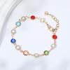 6pcs Colorful Heart Red Crystal Bracelet Women Exquisite Crystal Zircon Metal Chain Bracelets Bangles Girl Party Wedding Gifts
