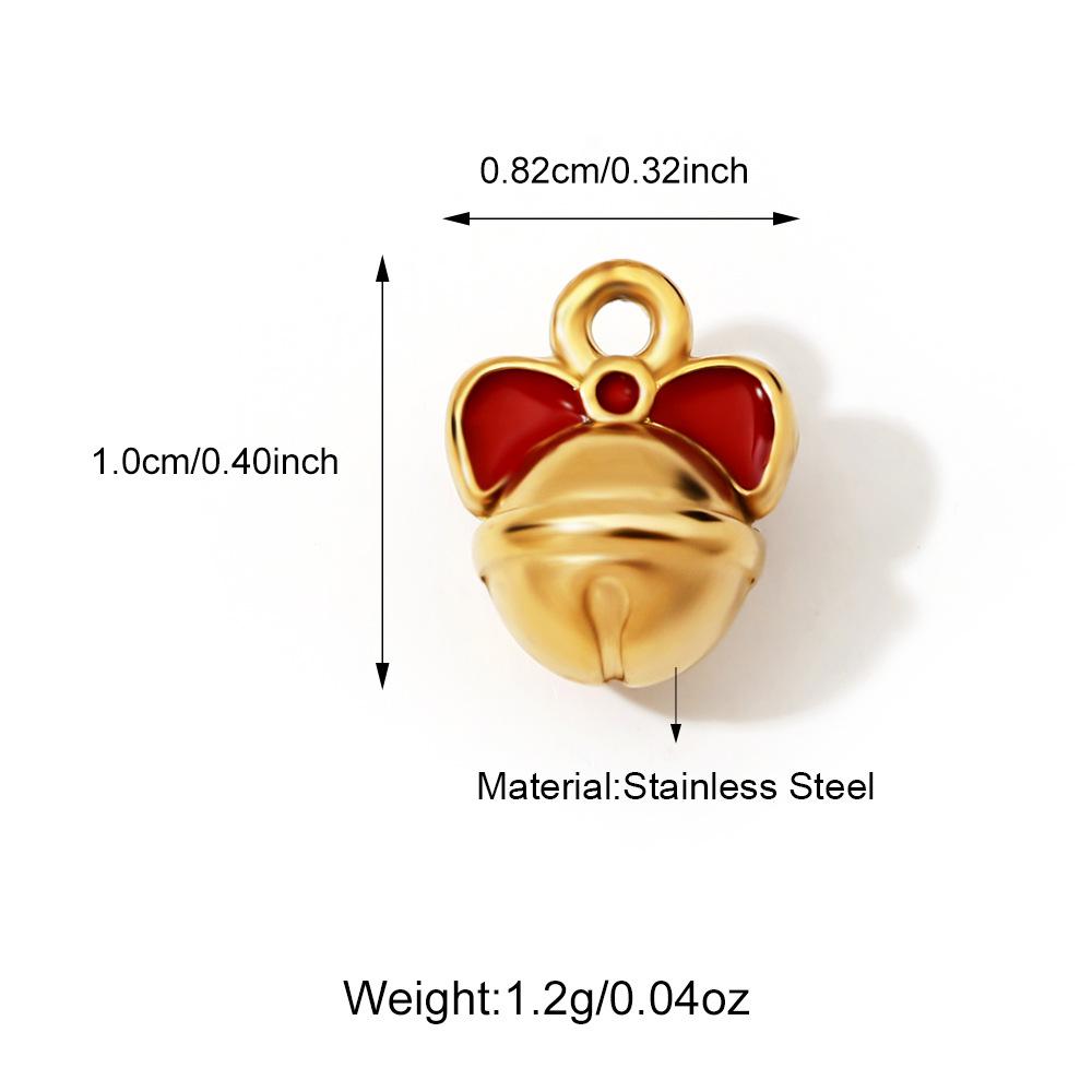 Di Yao Stainless Steel Christmas Tree Bell Pendant - Cute & Creative DIY Jewelry Accessory