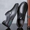 Spring and Autumn Leather Shoes Men's Leather Soft Sole Business Casual Men's First Cowhide Medium Old Dad Shoes