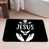 1 sztuka Chrześcijańska Mata Łazienkowa z Jezusem Dekoracja Pokoju Dziecięcego Sypialni Balkon Antypoślizgowa Wycieraczka Salon Dywanik Powitalny