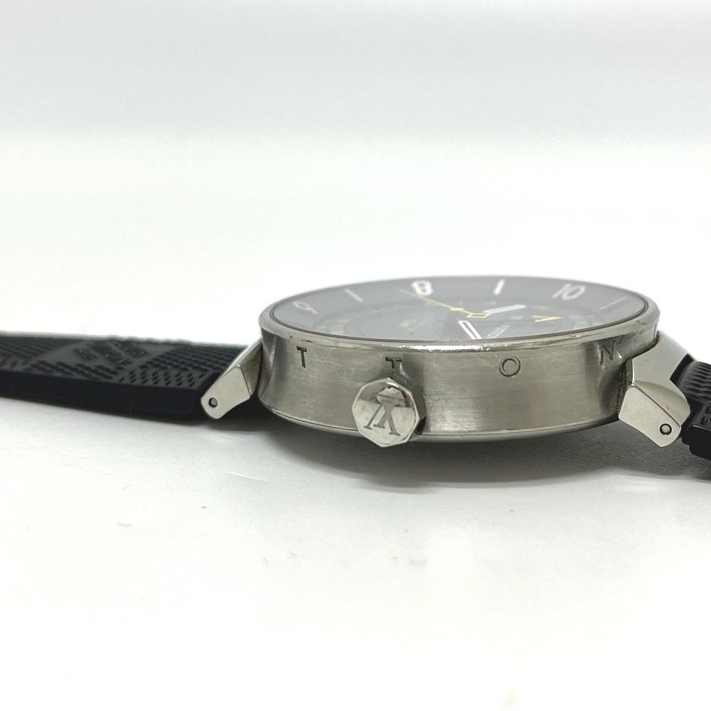 Louis Vuitton Q8D30 Tambour Moon GMT Automatic Wristwatch SS Silver