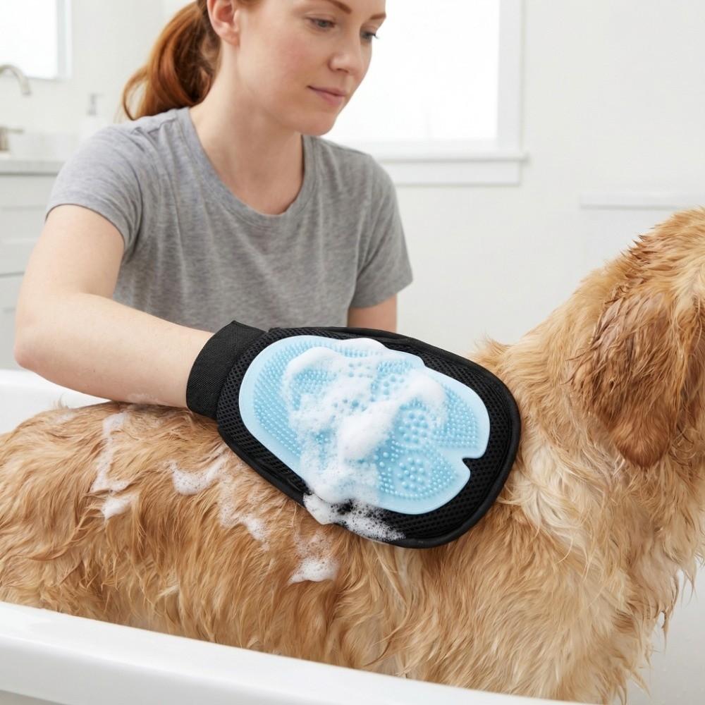 Pet Comb Cat Deshedding Comb Double Sided Pet Bath Brush Dog Cat Bath Massage Gloves  Bathing