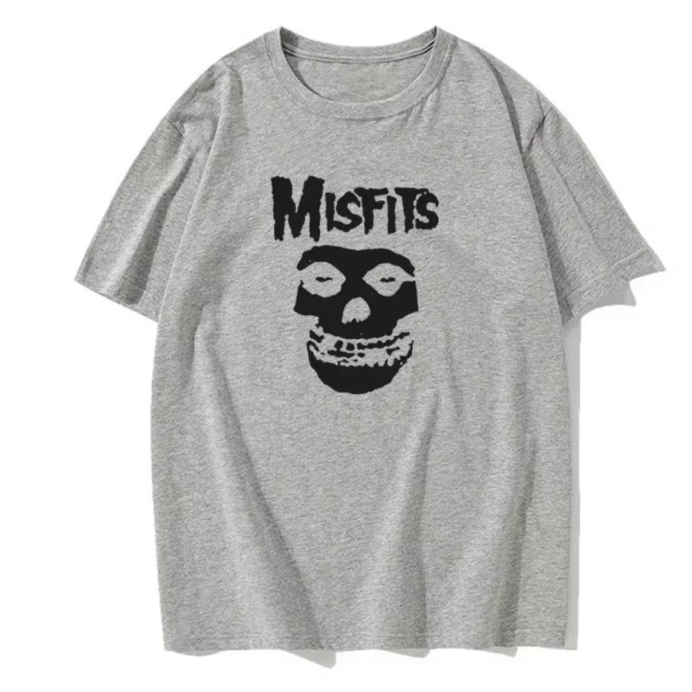 Men's Hip-hop Punk Skull Misfits Brand Cotton Short-sleeved T-shirt Cool Design Men's Summer Round Neck Fashion Versatile Basic
