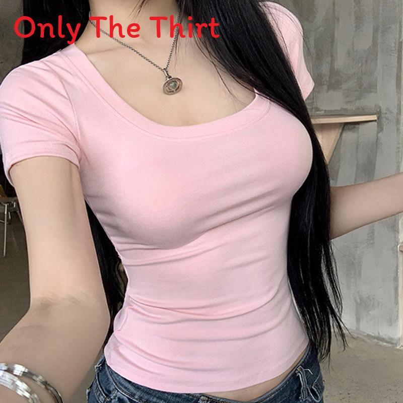 Sexy Girl T Shirt Women Slim Fit U Neck Short Sleeve Casual Tops For Daily Wear
