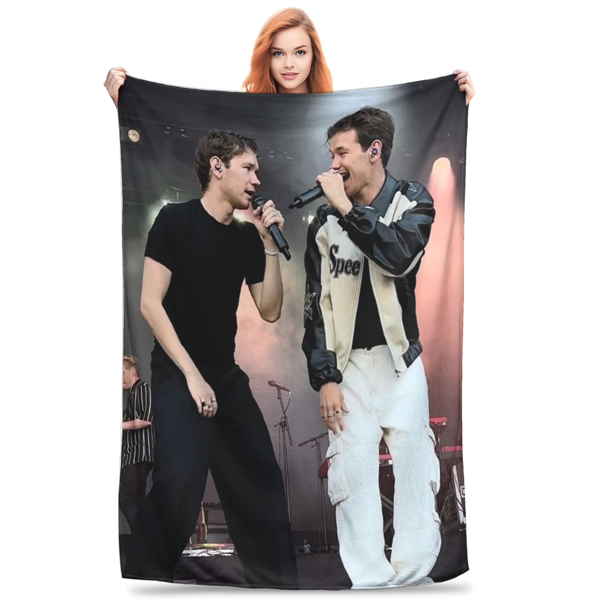 Flannel Throw Blanket Marcus And Martinus Unforgettable Eurovisions Sweden Blankets Bedding for Livingroom Travel Couch Size: 75*100cm, Weight: 230 GSM