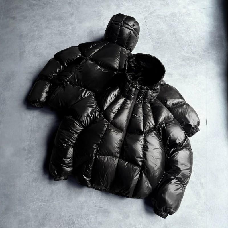 Unisex oversized péřová bunda s kapucí z bavlny Zimní teplý tlustý kabát Mladistvé každodenní nošení