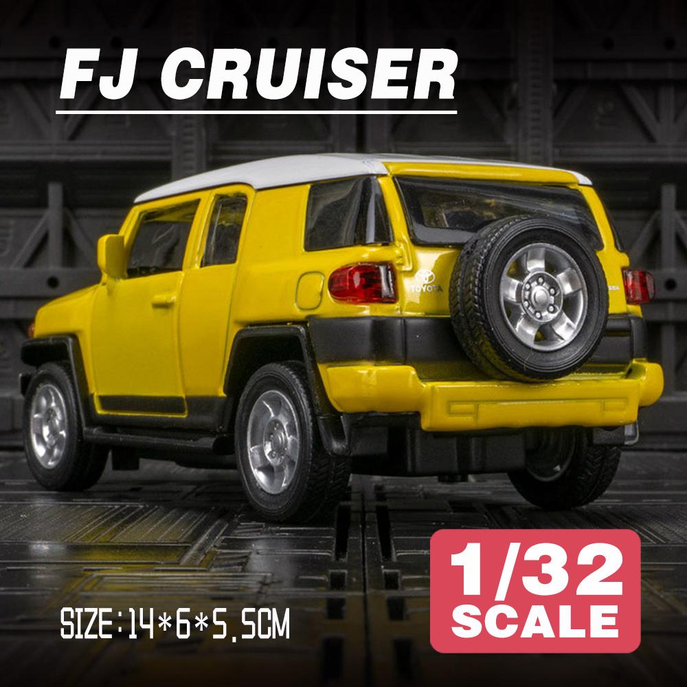 1/32 Scale Toyota FG Cruzer Game DICAST Multi-purpose Sports Car Model with Rear Trailer Model That Can Open The Door Group As A Gift for Young Boys