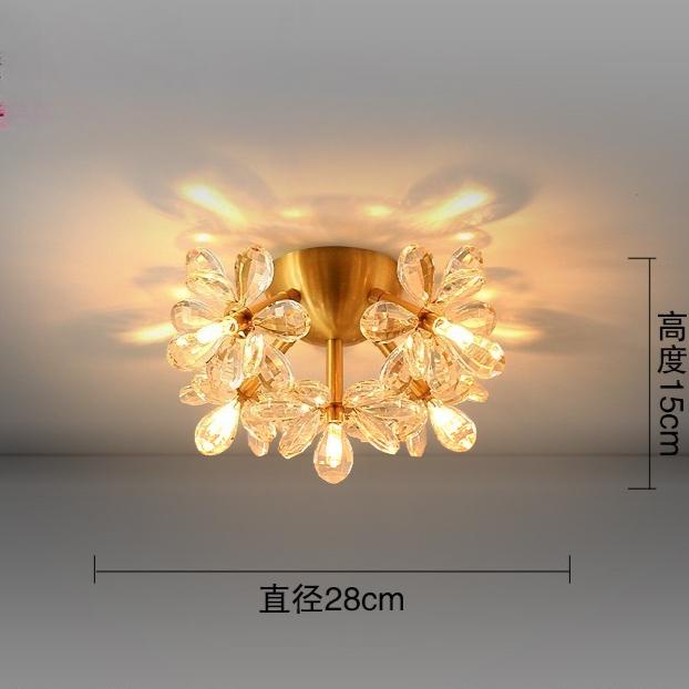 Nordic LED Ceiling Lights Flower Crystal Aisle Corridor Light Entrance Hall Balcony Decor Ceiling Lamp Chandeliers Lampara techo