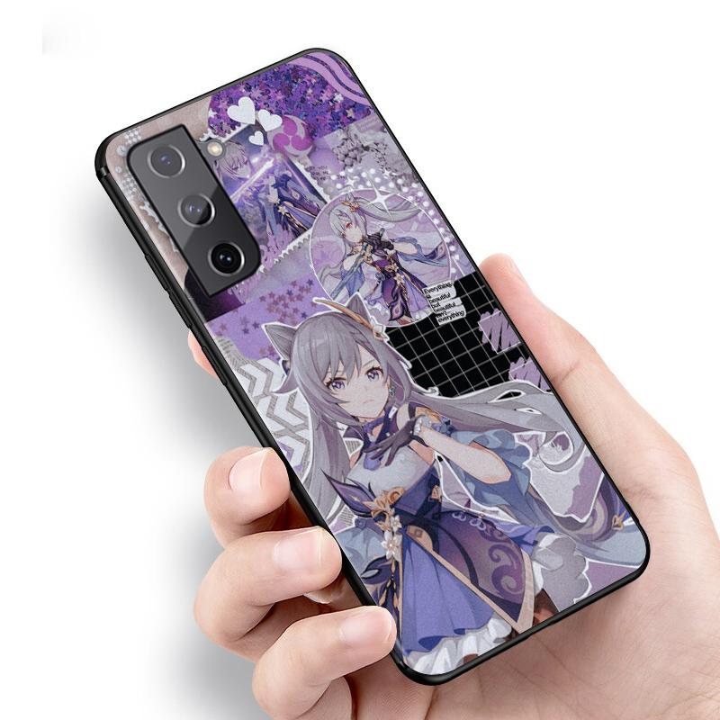 Genshin Impact Pentru Samsung Galaxy S22 S21 S20 FE Ultra Pro Lite S10 5G S10E S9 S8 S7 S6 Edge Plus Husă Telefon Negru
