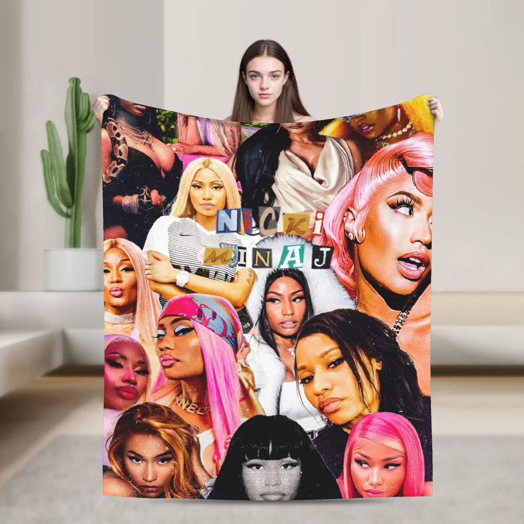 Nicki Minaj Pink Friday 2 Tour  Soft Blanket  Travel Office Plush Throw Blanket Pattern Outdoor Flannel Bedspread Sofa Bed Cover