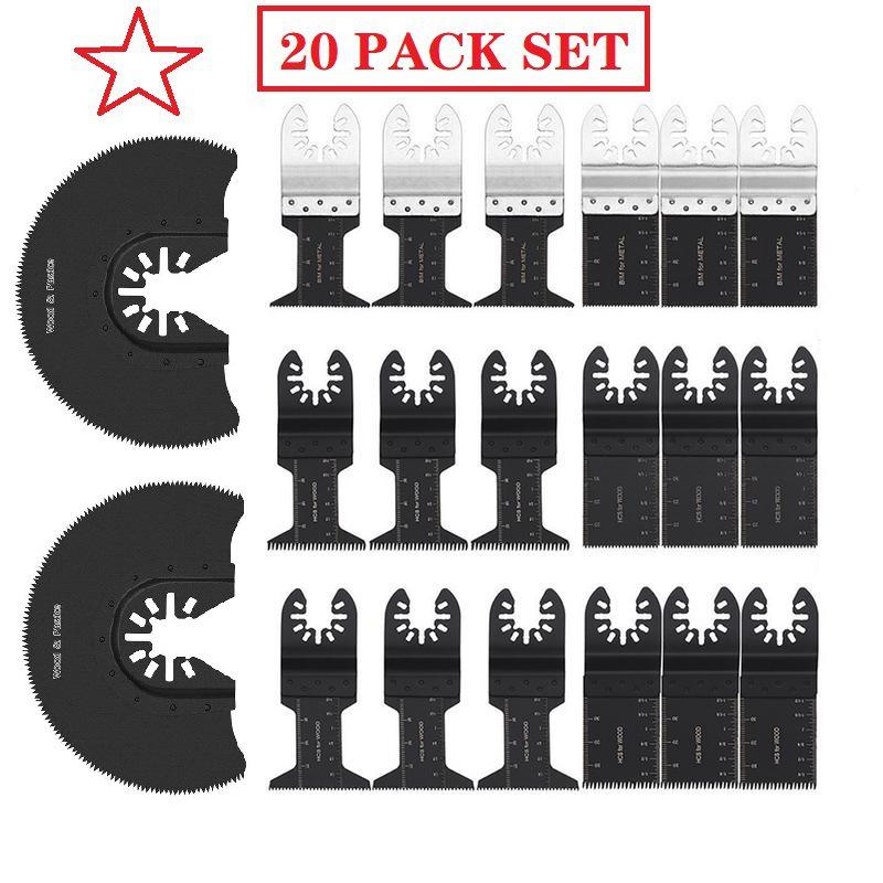 20-Piece Multi-Function Woodworking Saw Blade Set: Half-Round, High-Carbon, High-Speed Steel Blades