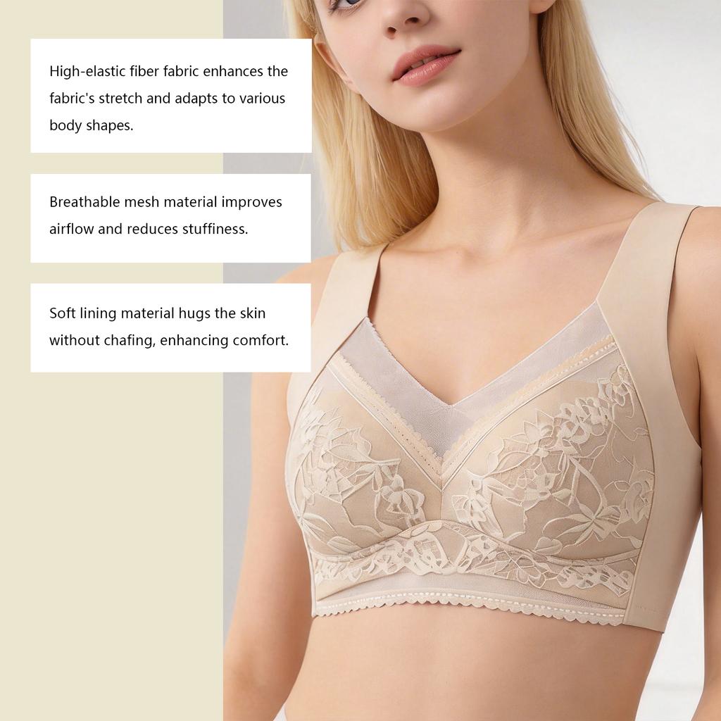 Zeriluna Wireless Lace Bra Fashionable and Simple Lace Design, Breathable, Comfortable, Skin-friendly, Multi-color Underwear